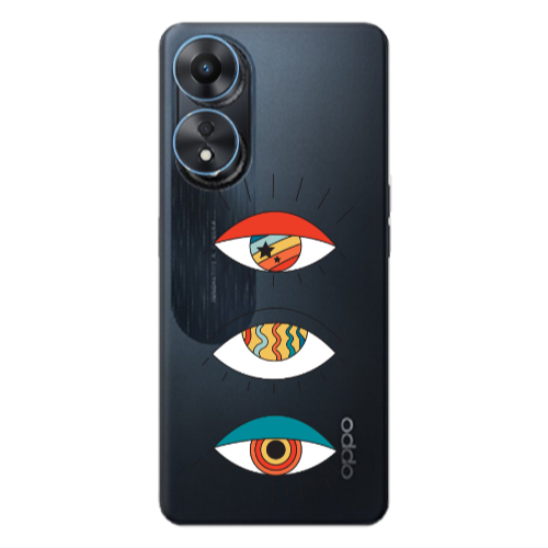 Oppo A 98 3 different eyes Transparent Silicone TPU Θήκη