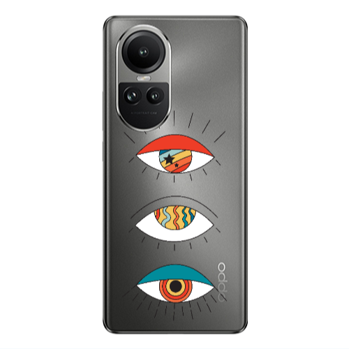 Oppo Reno10 5G 3 different eyes Transparent Silicone TPU Θήκη
