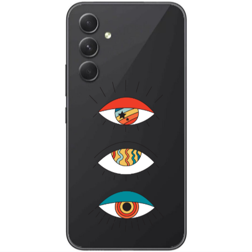 Samsung Galaxy A25 3 different eyes Transparent Silicone TPU Θήκη