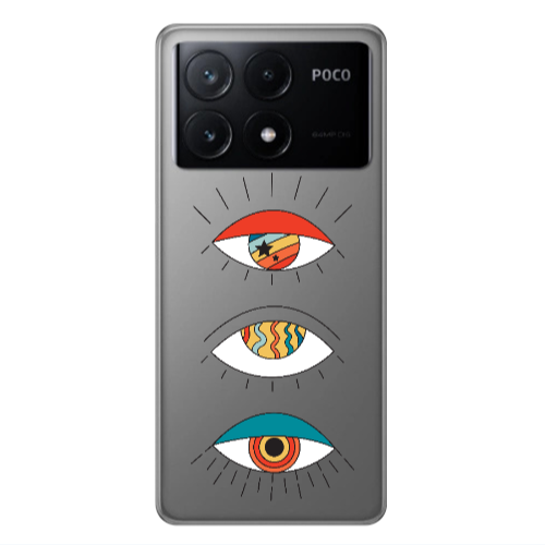 Xiaomi Poco X6Pro 5G 3 different eyes Transparent Silicone TPU Θήκη