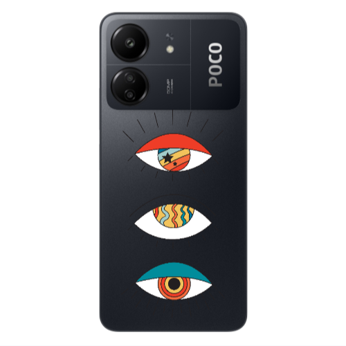 Xiaomi Poco C65 3 different eyes Transparent Silicone TPU Θήκη