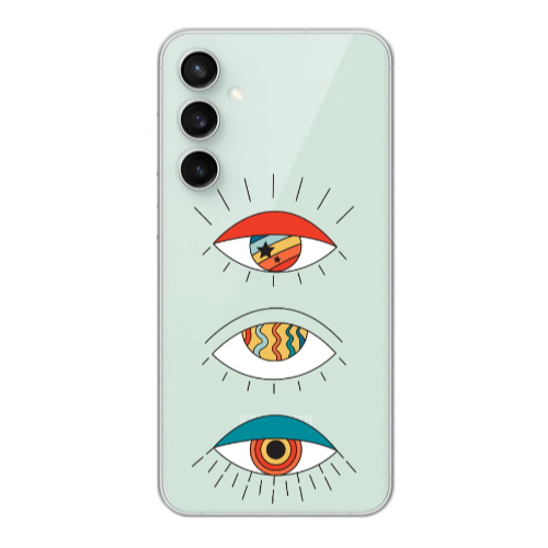 Samsung S24 3 different eyes Transparent Silicone TPU Θήκη