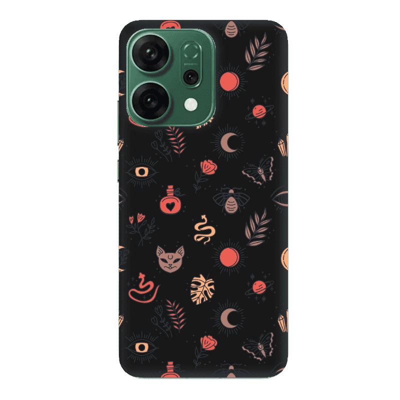 Oppo RENO 14 Magic potion Black Colored Silicone TPU Θήκη