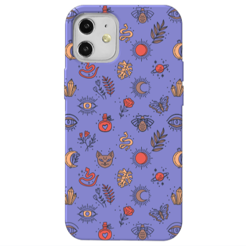 Apple iPhone 12 Magic potion Purple Colored Silicone TPU Θήκη