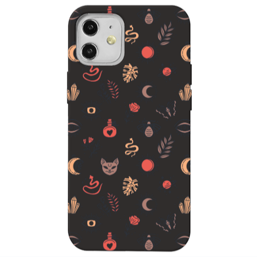 Apple iPhone 12 Magic potion Black Colored Silicone TPU Θήκη