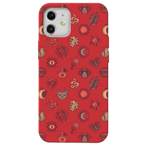 Apple iPhone 12 Magic potion Red Colored Silicone TPU Θήκη