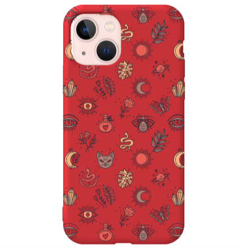 Apple iPhone 13 Magic potion Red Colored Silicone TPU Θήκη