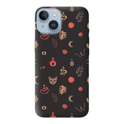 Apple iPhone 14  Magic potion Black Colored Silicone TPU Θήκη