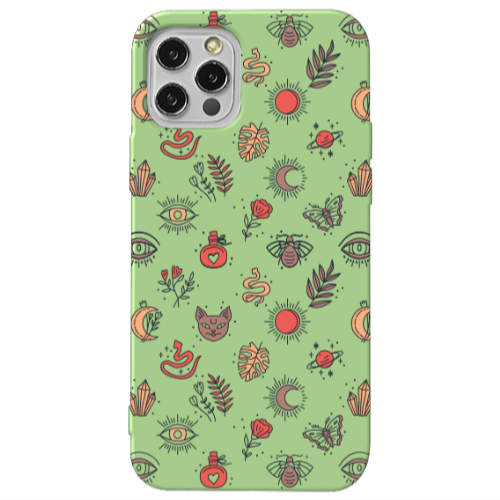 Apple iPhone 12 Pro Magic potion Light Green Colored Silicone TPU Θήκη