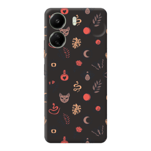 Xiaomi Redmi 13C Magic potion Black Colored Silicone TPU Θήκη