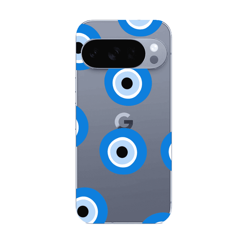 Google Pixel 10 Pro Evil eyes beads Transparent Silicone TPU Θήκη