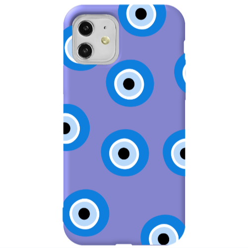 Apple iPhone 11  Evil eyes beads Purple Colored Silicone TPU Θήκη