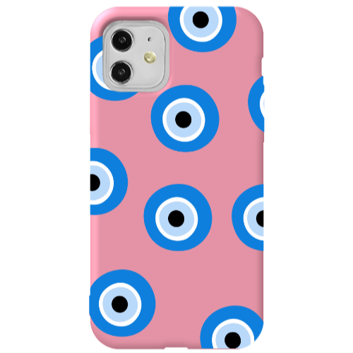 Apple iPhone 11  Evil eyes beads Pink Colored Silicone TPU Θήκη