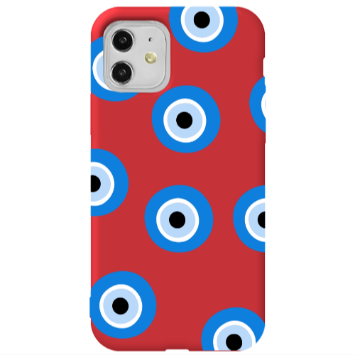 Apple iPhone 11  Evil eyes beads Red Colored Silicone TPU Θήκη