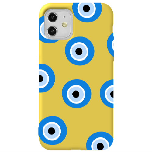 Apple iPhone 11  Evil eyes beads Yellow Colored Silicone TPU Θήκη