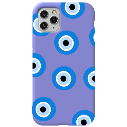 Apple iPhone 11 Pro Evil eyes beads Purple Colored Silicone TPU Θήκη