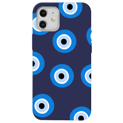 Apple iPhone 12 Evil eyes beads Dark blue Colored Silicone TPU Θήκη