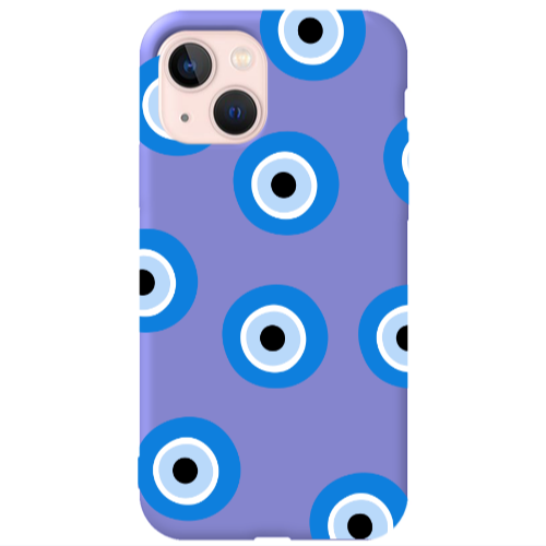 Apple iPhone 13 Evil eyes beads Purple Colored Silicone TPU Θήκη