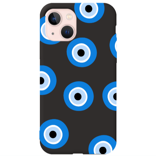 Apple iPhone 13 Evil eyes beads Black Colored Silicone TPU Θήκη