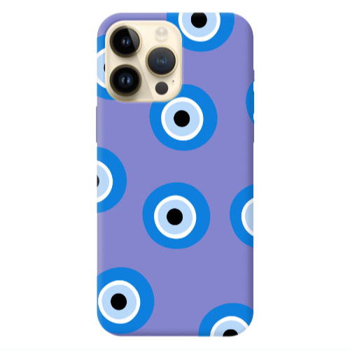 Apple iPhone 13 Pro Max Evil eyes beads Purple Colored Silicone TPU Θήκη