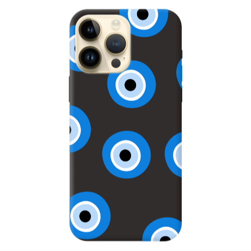 Apple iPhone 13 Pro Max Evil eyes beads Black Colored Silicone TPU Θήκη