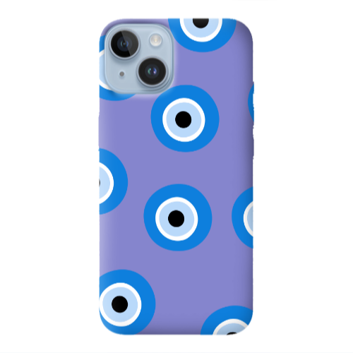 Apple iPhone 14  Evil eyes beads Purple Colored Silicone TPU Θήκη