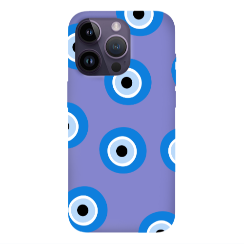 Apple iPhone 14 Pro  Evil eyes beads Purple Colored Silicone TPU Θήκη