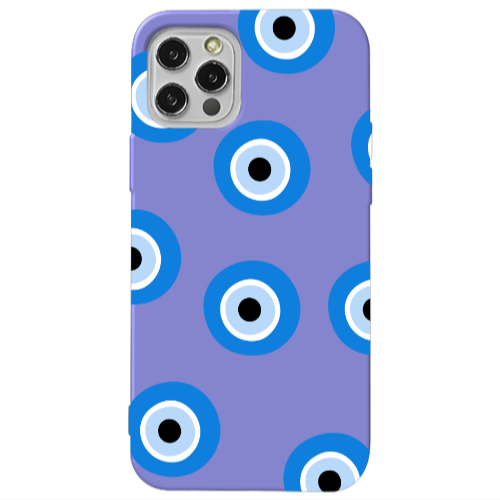 Apple iPhone 13 Pro Evil eyes beads Purple Colored Silicone TPU Θήκη