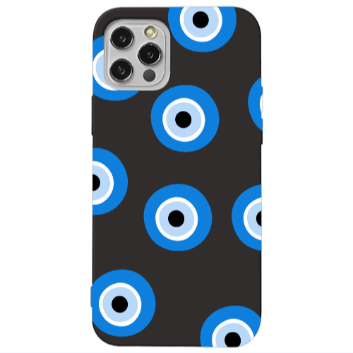 Apple iPhone 13 Pro Evil eyes beads Black Colored Silicone TPU Θήκη