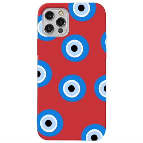 Apple iPhone 13 Pro Evil eyes beads Red Colored Silicone TPU Θήκη