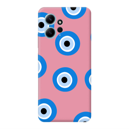 Xiaomi Redmi Note 12 4G Evil eyes beads Pink Colored Silicone TPU Θήκη