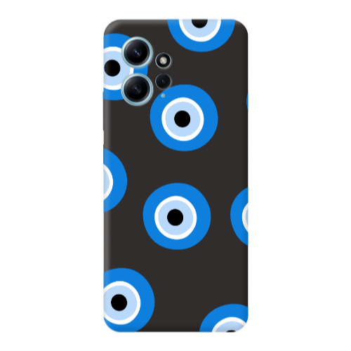 Xiaomi Redmi Note 12 4G Evil eyes beads Black Colored Silicone TPU Θήκη