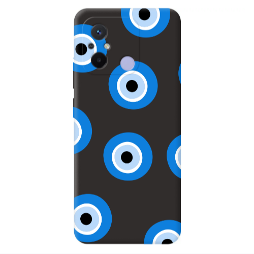 Xiaomi Redmi 12C Evil eyes beads Black Colored Silicone TPU Θήκη