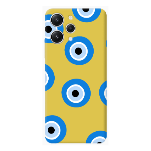 Xiaomi Redmi 12 Evil eyes beads Yellow Colored Silicone TPU Θήκη