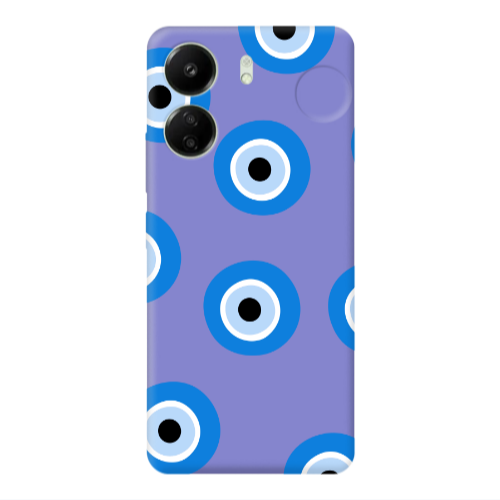 Xiaomi Redmi 13C Evil eyes beads Purple Colored Silicone TPU Θήκη