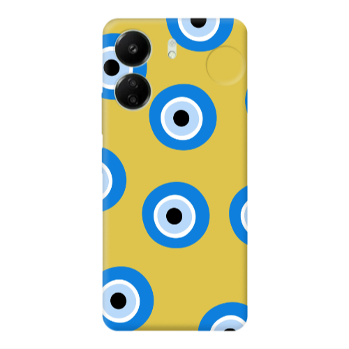 Xiaomi Redmi 13C Evil eyes beads Yellow Colored Silicone TPU Θήκη