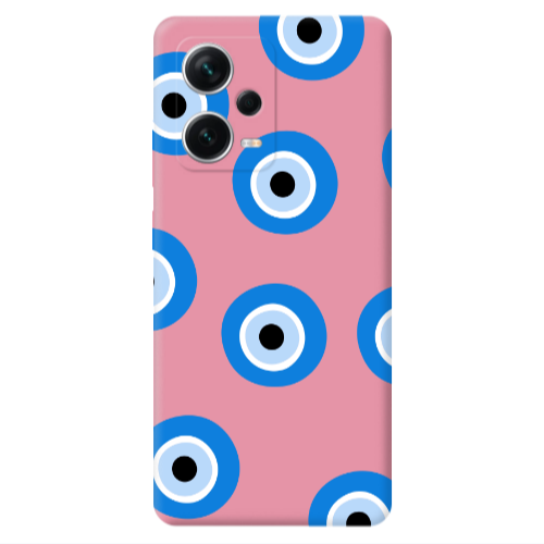 Xiaomi Poco X5 Evil eyes beads Pink Colored Silicone TPU Θήκη
