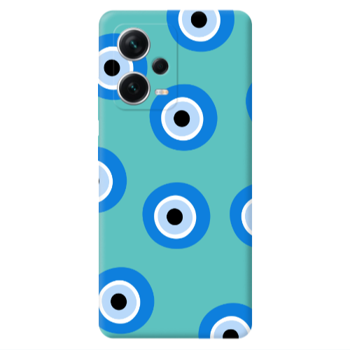 Xiaomi Poco X5 Evil eyes beads Turquoise Colored Silicone TPU Θήκη