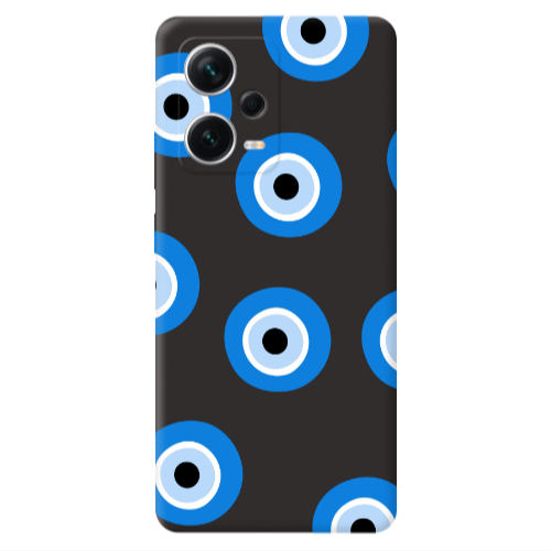 Xiaomi Poco X5 Evil eyes beads Black Colored Silicone TPU Θήκη