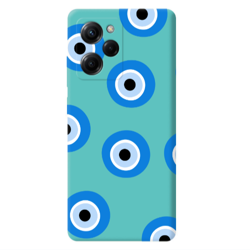 Xiaomi Poco X5 Pro Evil eyes beads Turquoise Colored Silicone TPU Θήκη