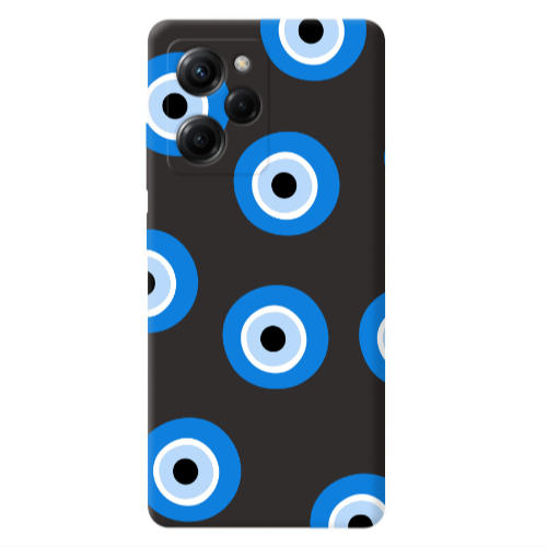 Xiaomi Poco X5 Pro Evil eyes beads Black Colored Silicone TPU Θήκη