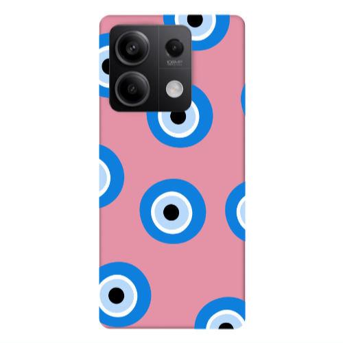Xiaomi Redmi Note 13 5G Evil eyes beads Pink Colored Silicone TPU Θήκη
