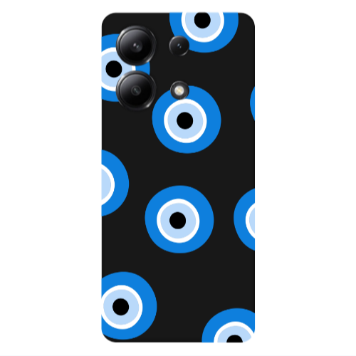 Xiaomi Redmi Note 13 4G Evil eyes beads Black Colored Silicone TPU Θήκη