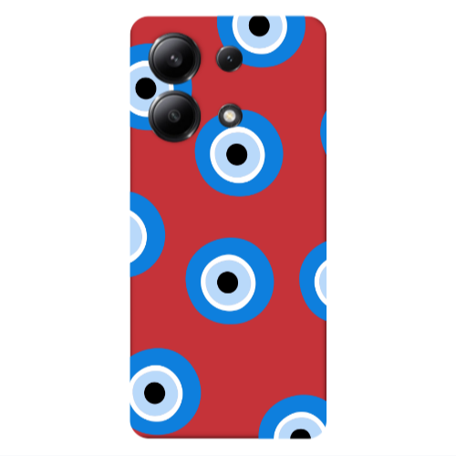 Xiaomi Redmi Note 13 4G Evil eyes beads Red Colored Silicone TPU Θήκη