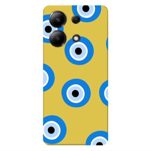 Xiaomi Redmi Note 13 4G Evil eyes beads Yellow Colored Silicone TPU Θήκη