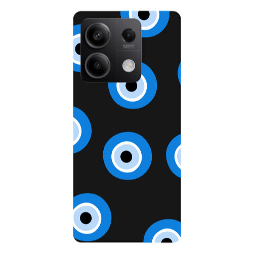 Xiaomi Redmi Note 13Pro 5G Evil eyes beads Black Colored Silicone TPU Θήκη