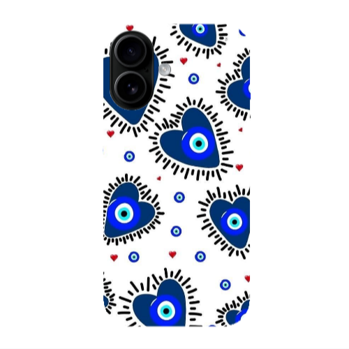 Apple Iphone 16 plus Heart evil eye beads Transparent Silicone TPU Θήκη