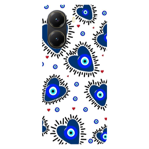 Xiaomi Poco X7 Pro Heart evil eye beads Transparent Silicone TPU Θήκη