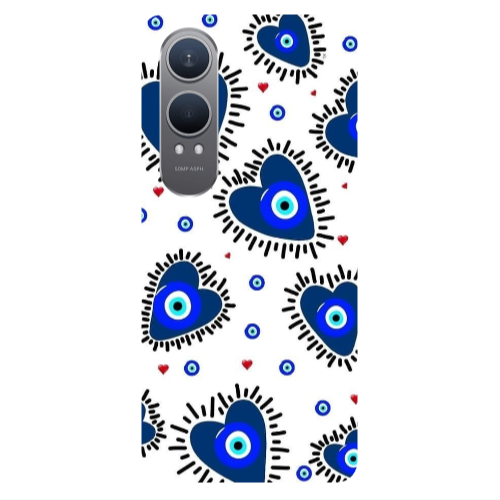 Oneplus Nord Ce 4 lite Heart evil eye beads Transparent Silicone TPU Θήκη