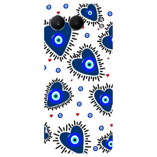 Oneplus Nord 4 Heart evil eye beads Transparent Silicone TPU Θήκη